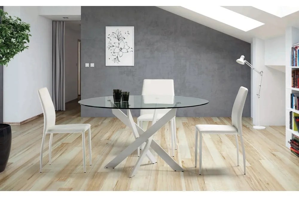 Okrúhly jedálenský stôl so sklenenou doskou 120x120 cm Ruth - Marckeric