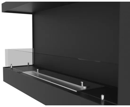 InFire - Rohový BIO krb 45x90 cm 3kW čierna