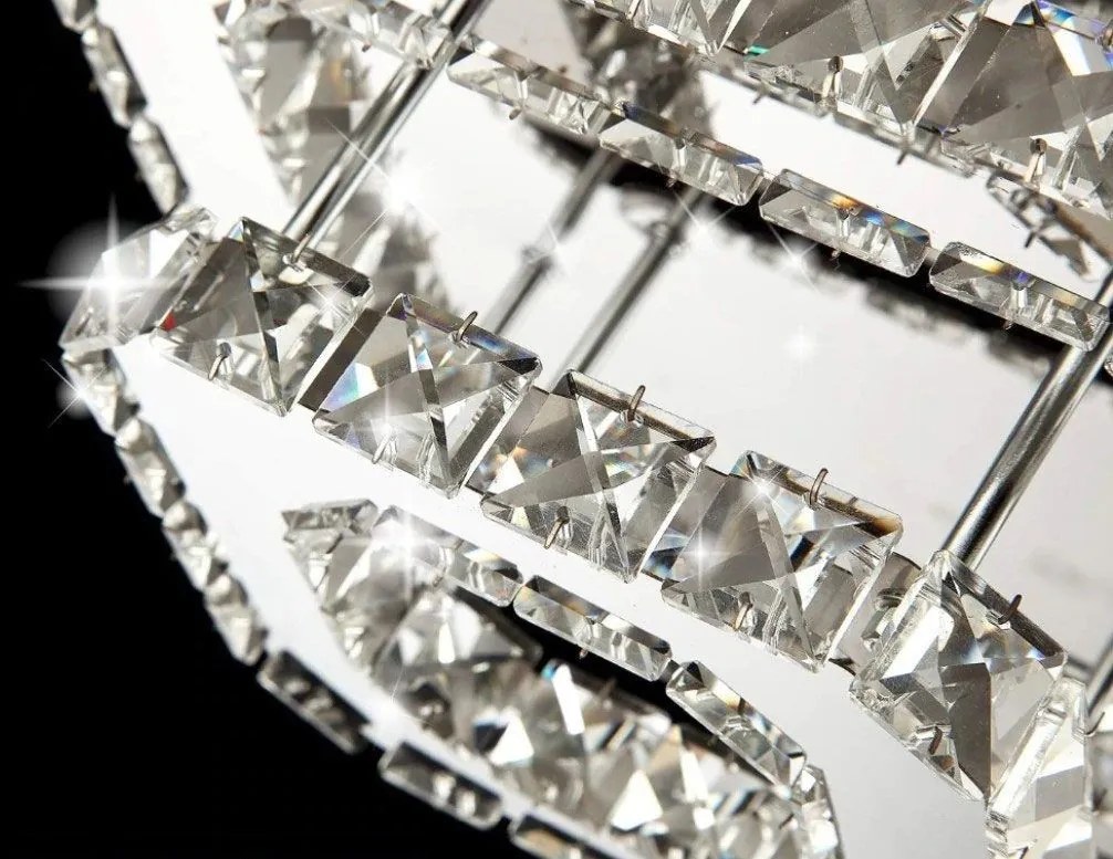 Křišťálové stropní LED svítidlo APP410-C chrom/neutrální bílá