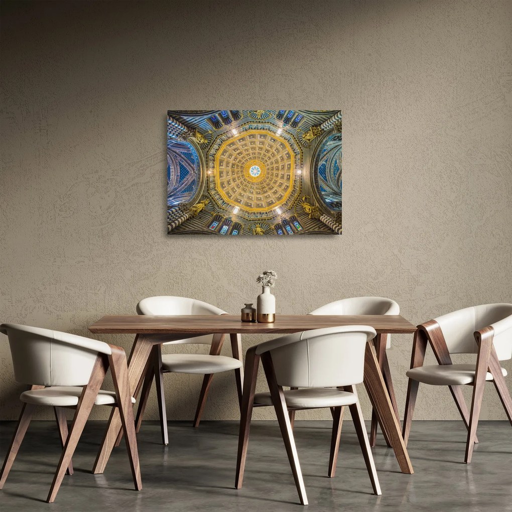 Sklenený obraz stropu Sienského kostola (70x50 cm)