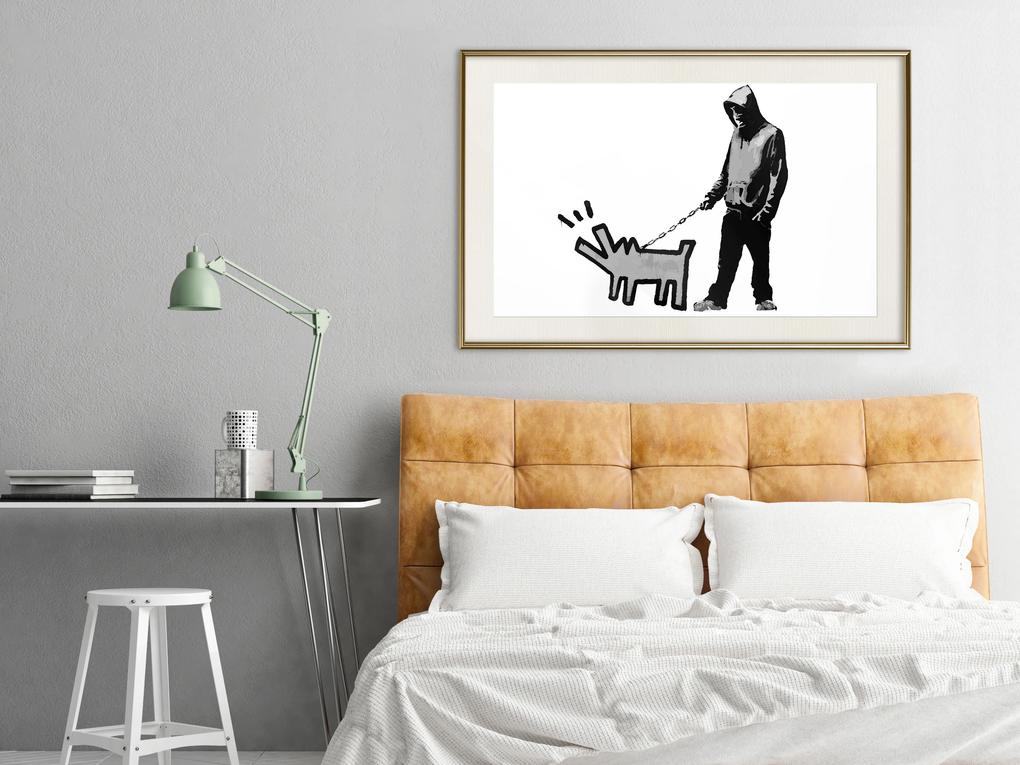 Artgeist Plagát - Dog Art [Poster] Veľkosť: 45x30, Verzia: Zlatý rám s passe-partout