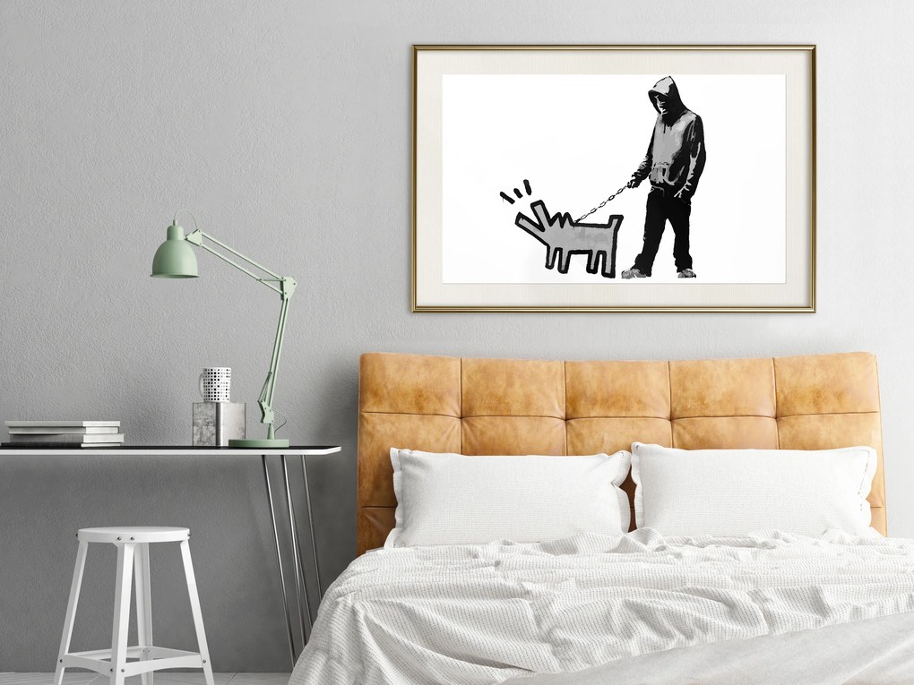 Artgeist Plagát - Dog Art [Poster] Veľkosť: 60x40, Verzia: Zlatý rám s passe-partout
