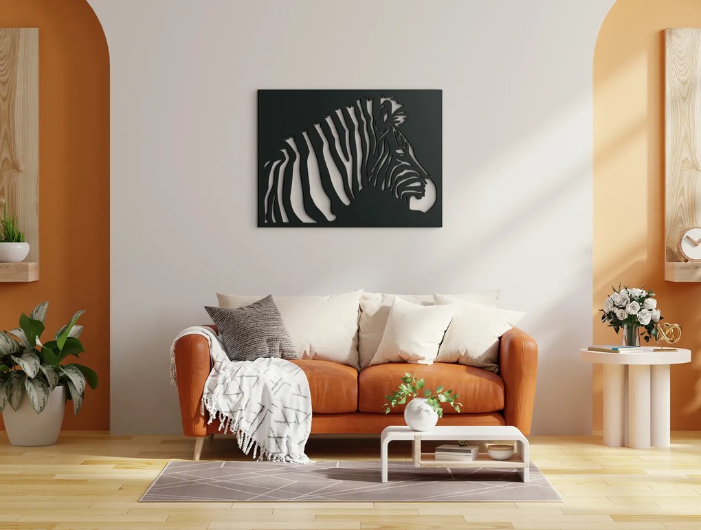 drevko Drevený obraz na stenu Zebra Rozmer obrazu: 32,5 x 43,5 cm, Farba dekorácie: Čierna