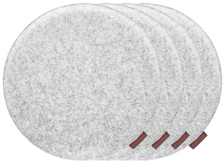Magma Podložka na sedenie Avaro, 4 kusy (sivá, okrúhly)  (100247989)