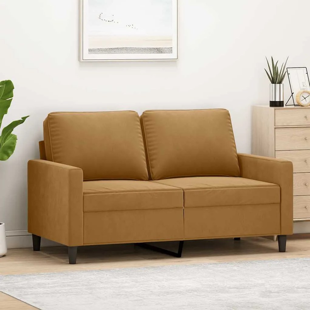vidaXL 2-miestna pohovka hnedá 120 cm zamat
