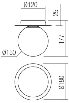 Redo 01-3128 - Stropné svietidlo HAIKU 1xE14/28W/230V pr. 18 cm mosadz
