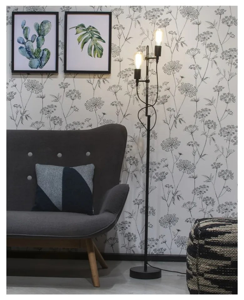 Čierna stojacia lampa s kovovým tienidlom (výška 152 cm) Seattle – it's about RoMi