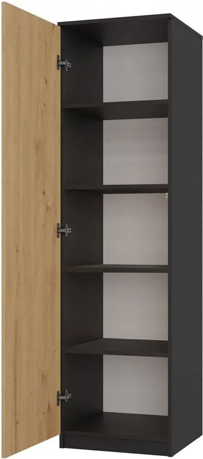 Šatníková skriňa Malwa SD-50 antracit/dub artisan