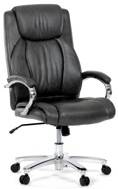 Kancelárske kreslo RYZAR — ekokoža, sivá, nosnosť 150 kg