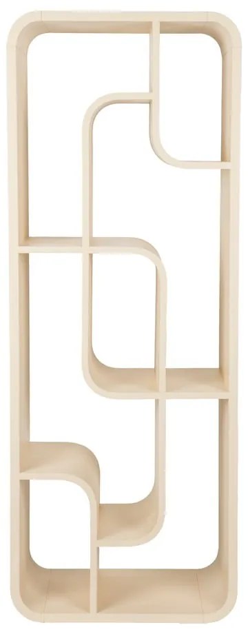 Krémová knižnica z dubového dreva 60x160x35 cm Seven – Zuiver