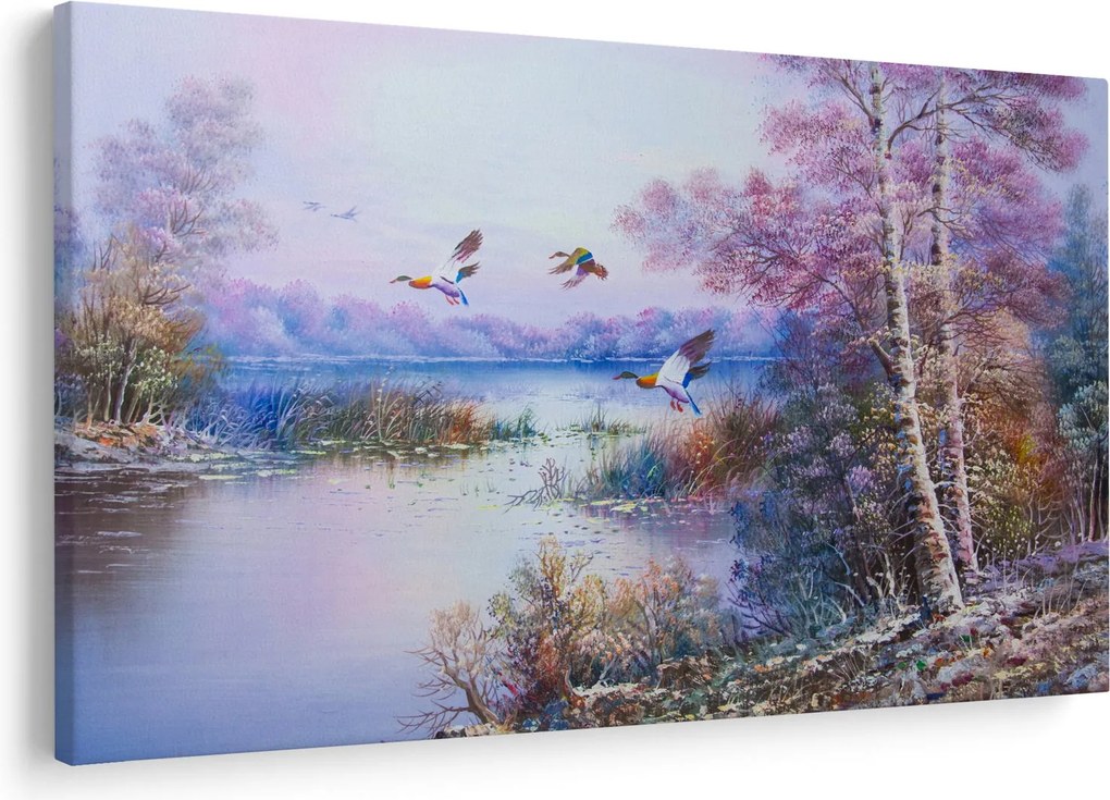 Obraz - Prichádza jeseň, olejomaľba (90x60 cm)