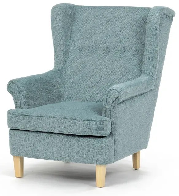 Křeslo ušák, zelená látka, AK-388 GRN2