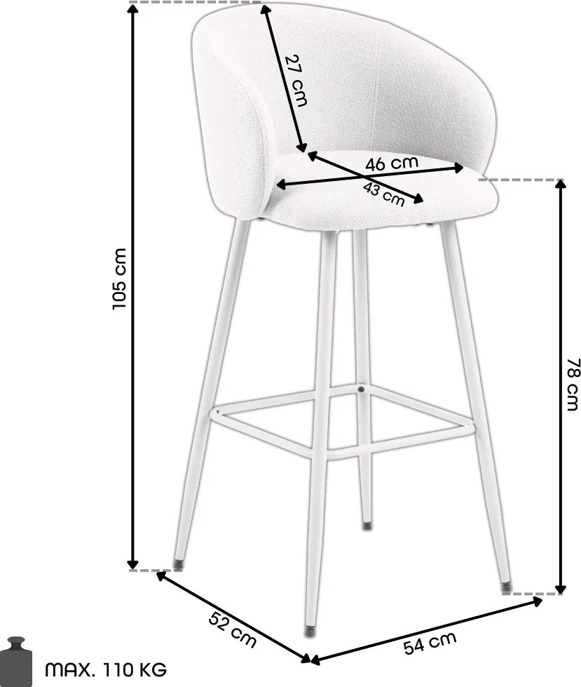 CLARA Béžová (tkanina Basel 24)/béžová konštrukcia - BAROVÁ STOLIČKA ČALÚNENÁ DO KUCHYNE/OBÝVAČKY/REŠTAURÁCIE