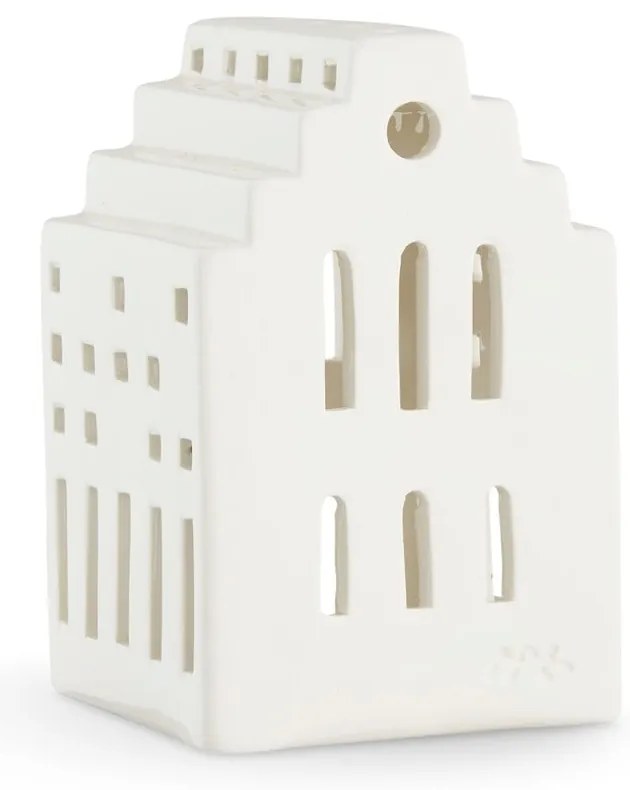 Biely keramický lampáš Kähler Design Long Church, výška 10 cm