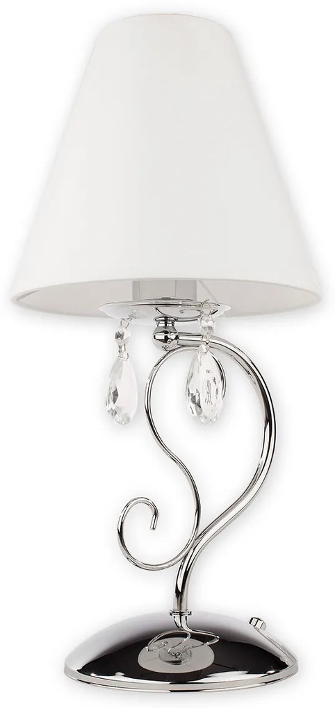 LOREO Klasická stolová lampa VEMICO CH BIA, 1xE14, 60W, biela