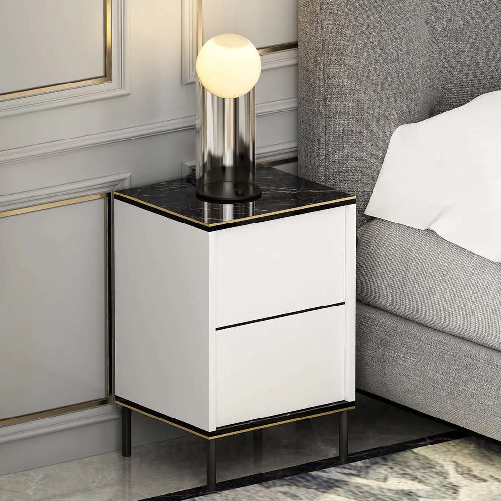 Nočný stolík Imaj White Marble
