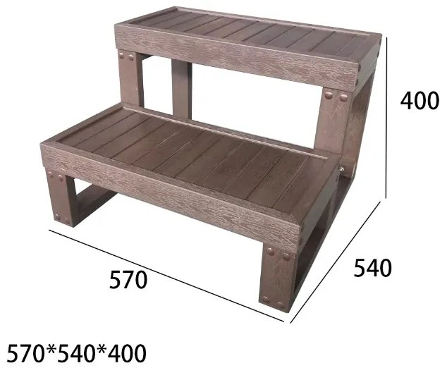 Hanscraft Schody k vírivke hnedé -moka WPC