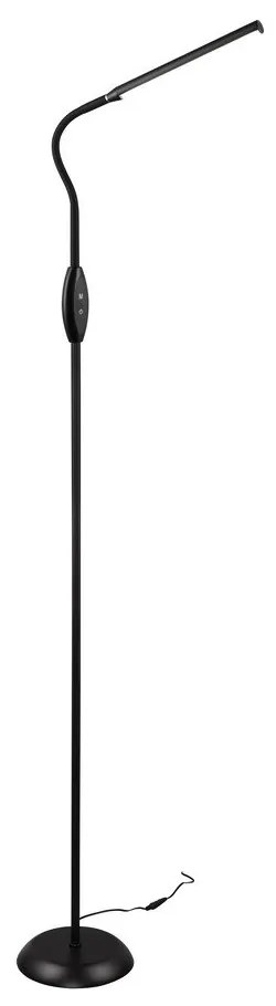 Čierna LED stojacia lampa (výška 145 cm) Toro – Trio