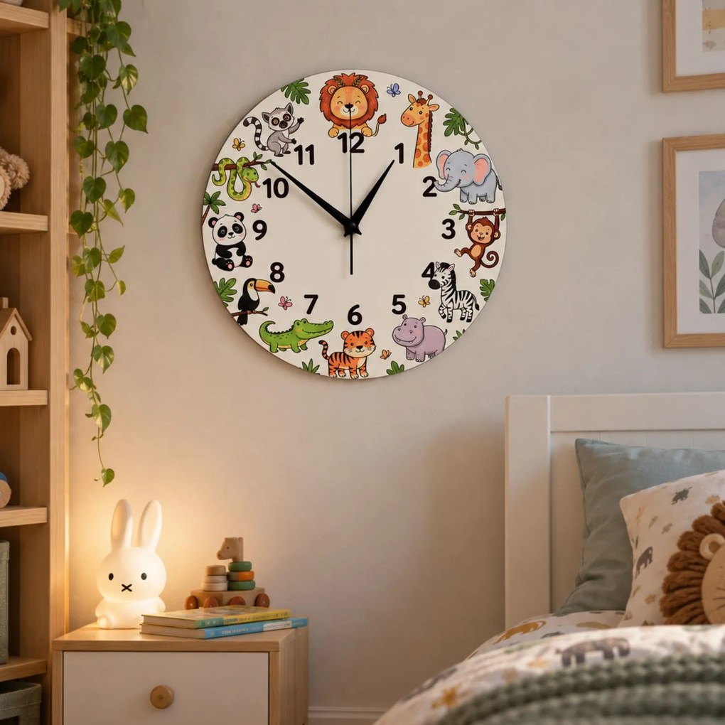 Detské nástenné hodiny so zvieratkami | TIKARI: 30 cm 4797-115355 HLC91090