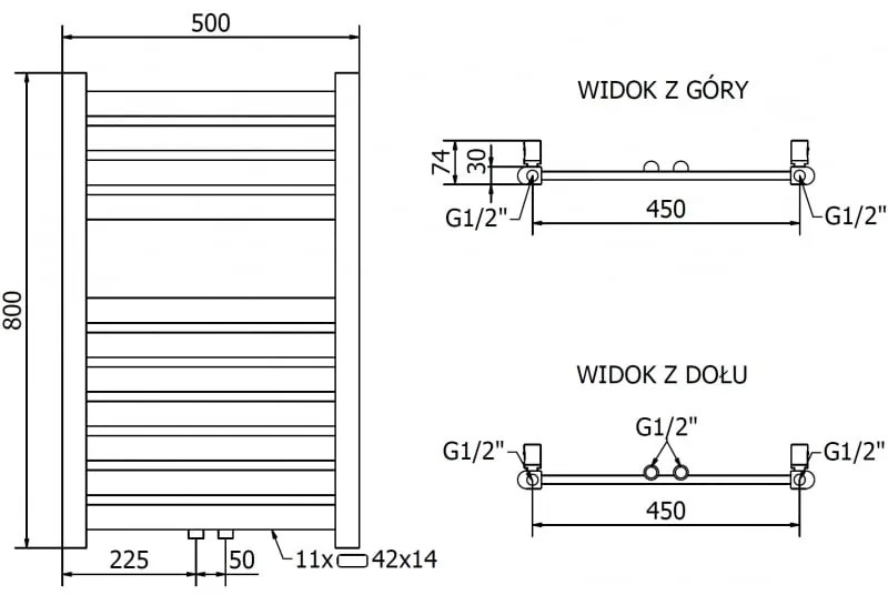 Mexen Uran, vykurovacie teleso 800x500 mm, 283 W, zlatá lesklá, W105-0800-500-00-50