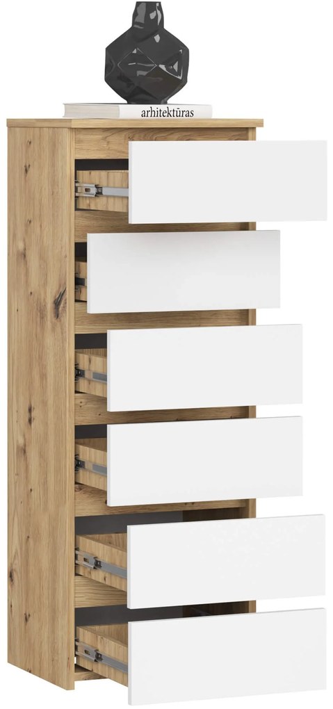 Komoda CL6 40 cm dub artisan/bílá