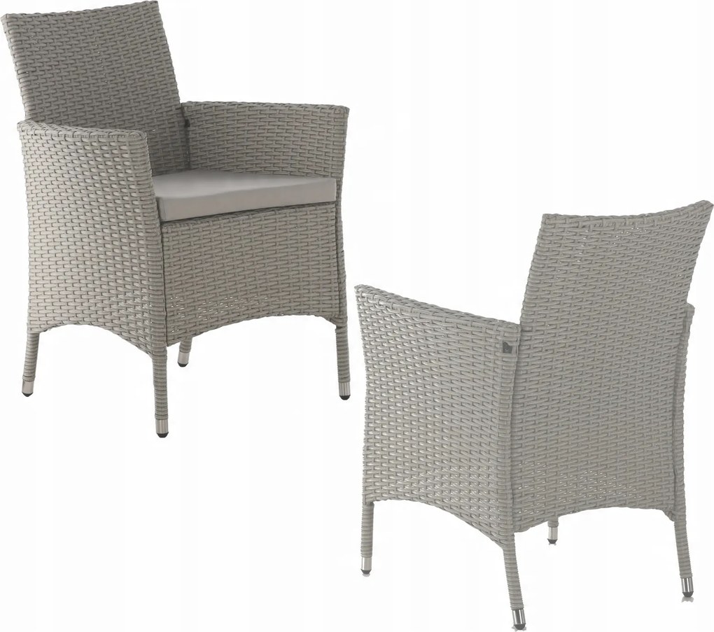 Garden Line ZÁHRADNÝ NÁBYTOK / 8 KRESIEL + VEĽKÝ STÔL / ŠEDÁ *3661