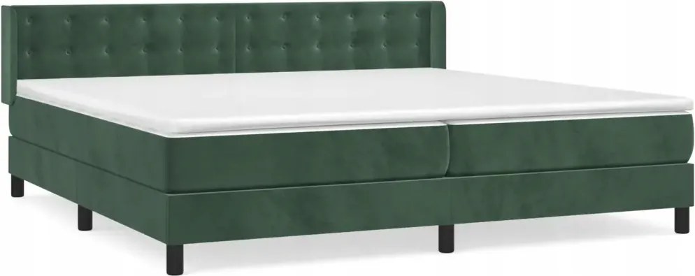 vidaXL Kontinentálna posteľ s matracom, zelená, zamat, 200x200 cm