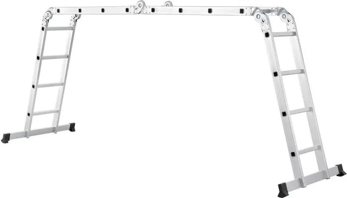 Hliníkový skladací rebrík 3,6 m, 4 dielny, 6 priečok, 150 kg