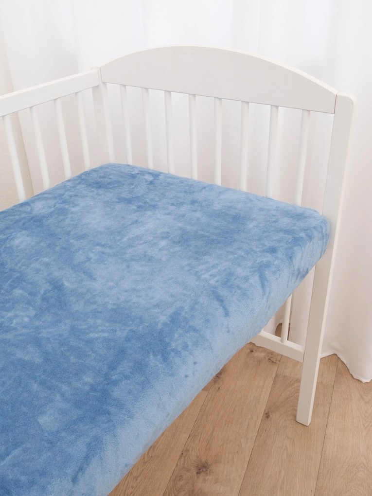 Plachta mikroplyš Deluxe do postieľky 70 x 140 cm - nebesky modré