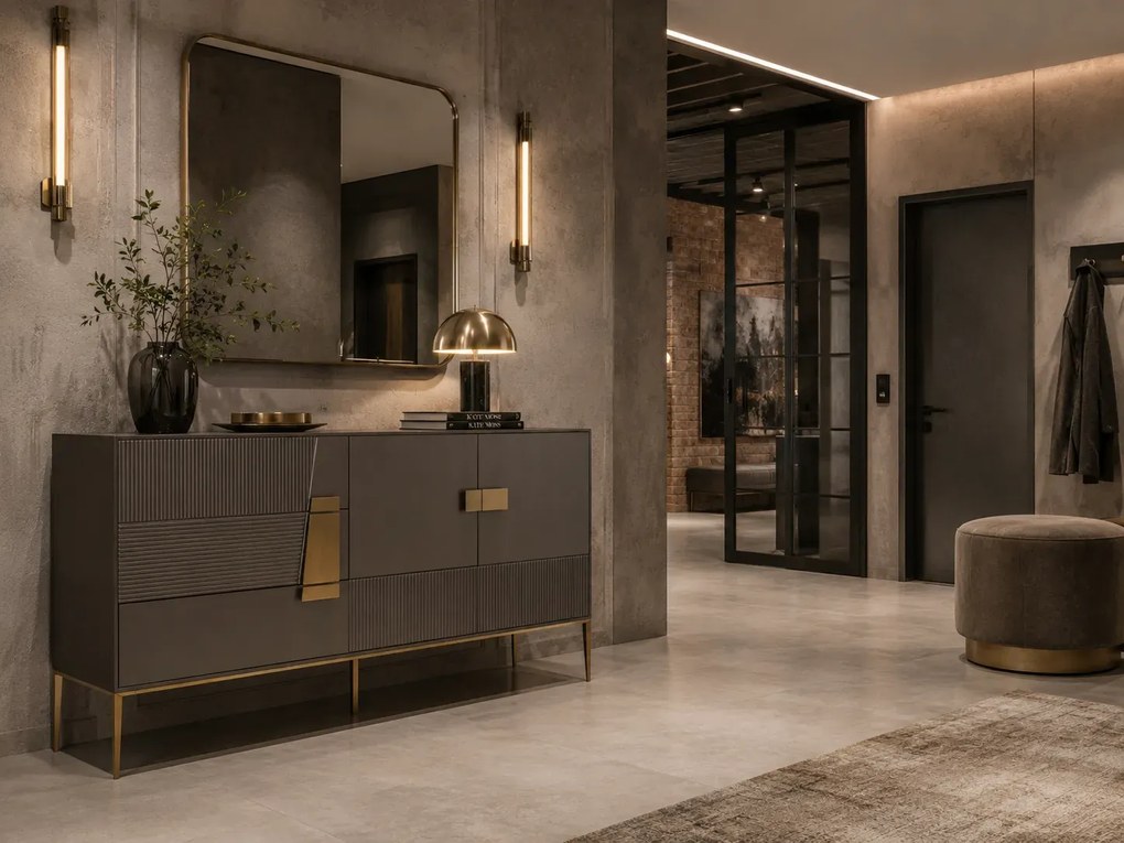 Komoda Stilig ST102 160 cm grafit/zlatá