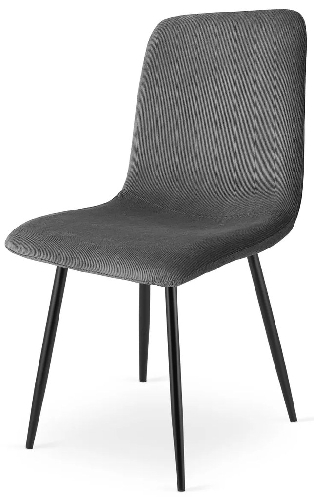 Sivá jedálenská stolička RIFT s čiernymi nohami