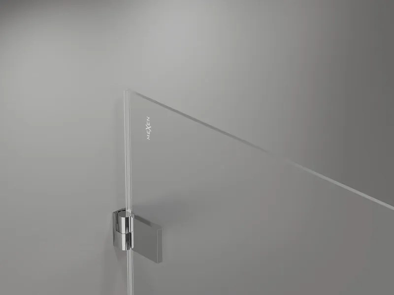 Mexen Lunar-B, pravostranný výklopný sprchový kút 95 x 80 cm, 8mm číre sklo, chrómový profil, 832-095-080-01-00-P