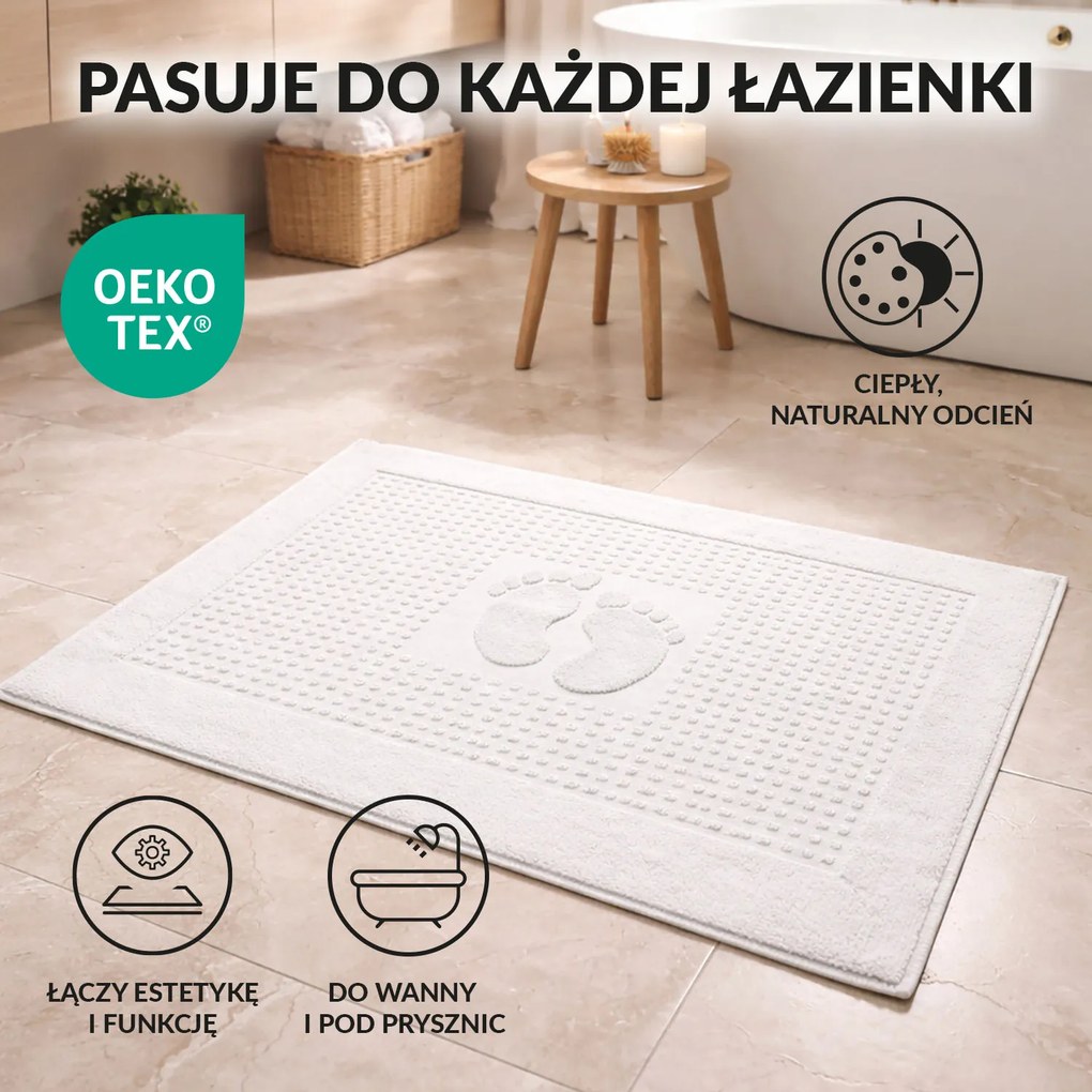PREDLOŽKA DO KÚPEĽNE HOTEL FEET BIELA 50X70 CM