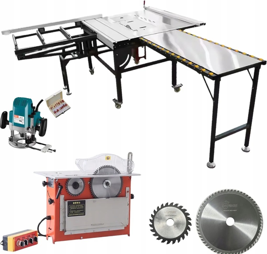Formátovacia píla s podrezávaním pre nábytkové dosky, kyvadlový stôl fréza