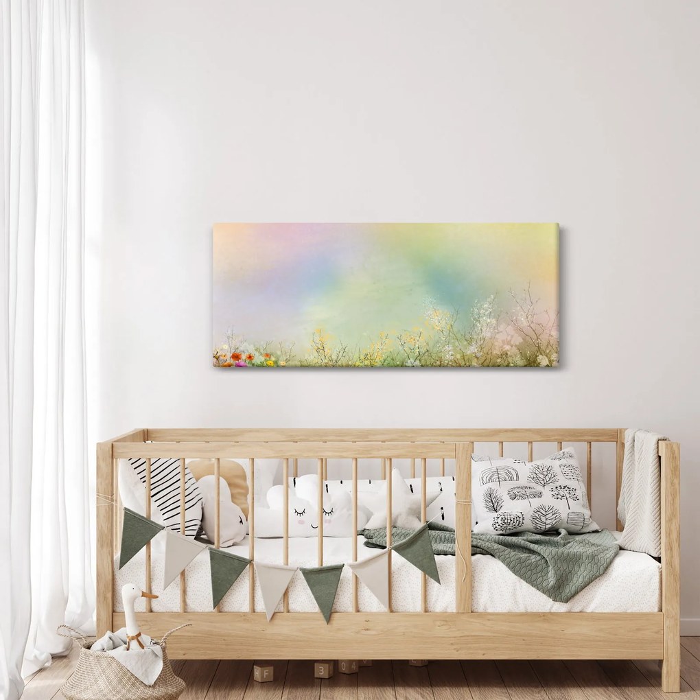 Obraz - Maľovaná lúka 2 (120x50 cm)