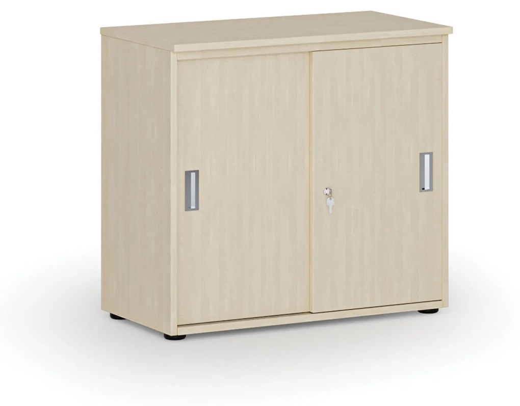 Kancelárska skriňa so zasúvacími dverami PRIMO WOOD, 740 x 800 x 420 mm, breza