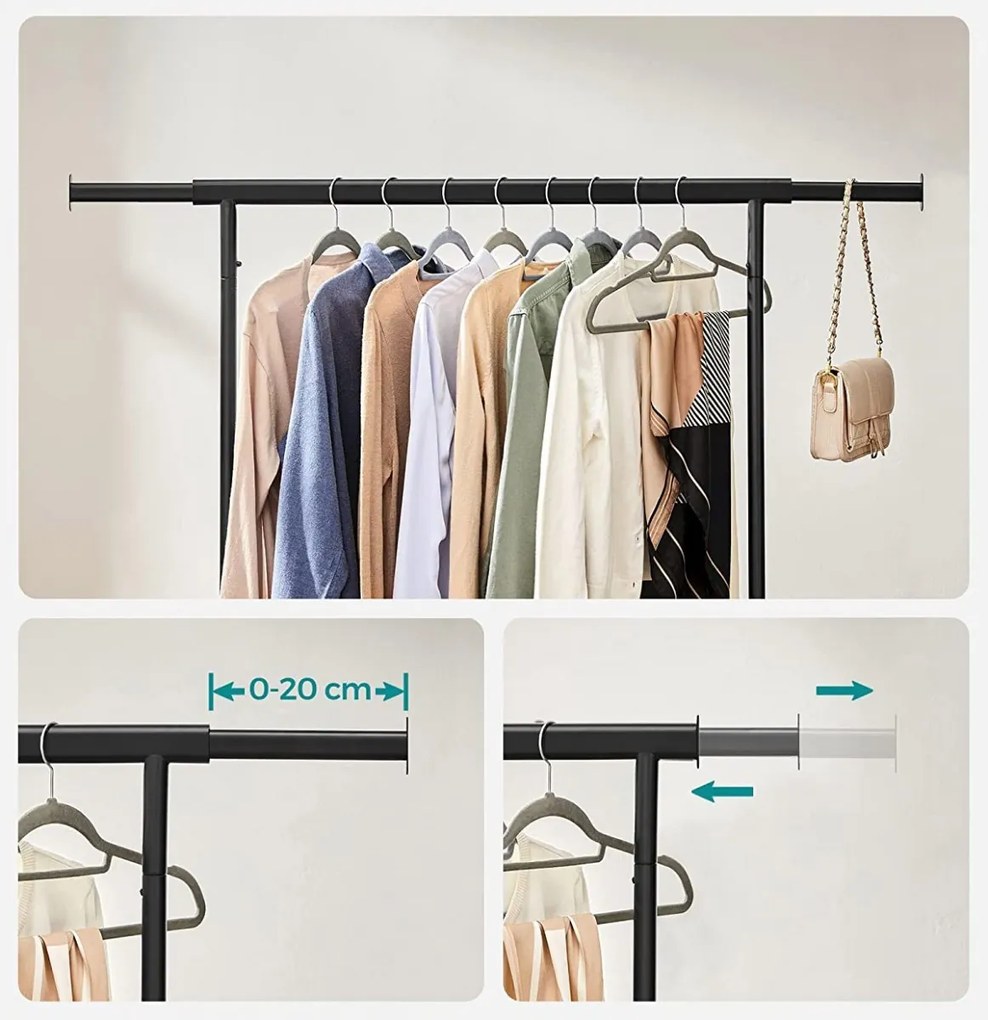 Stojan na kolieskach TAHIR čierny