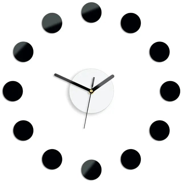 Nástěnné samolepící hodiny Rio 40 cm černé/bílé