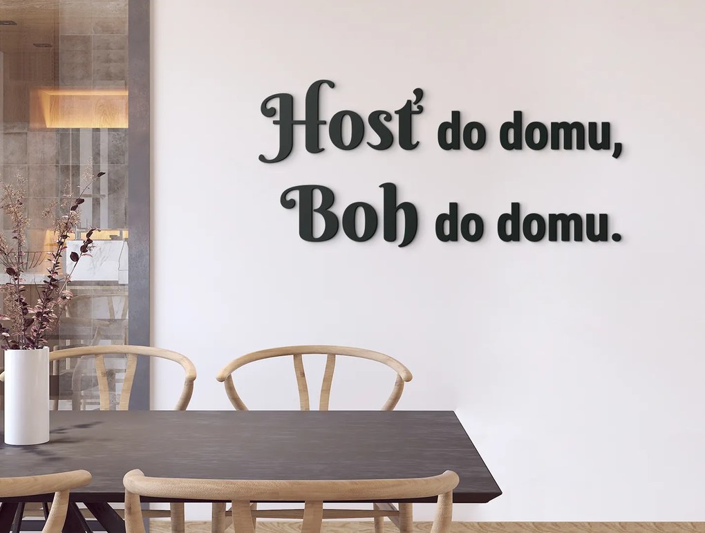 drevko Drevený citát Hosť do domu, Boh do domu Rozmer obrazu: 19 x 42 cm, Farba dekorácie: Čierna