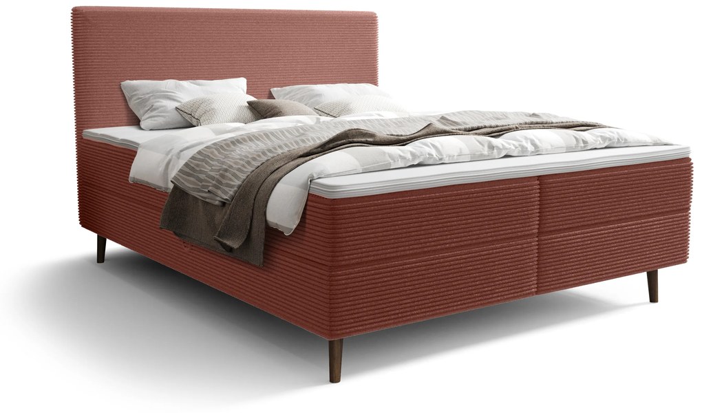 Jednolôžková posteľ 120 cm Napoli Bonell (terakota) (s roštom, s úl. priestorom). Akcia -20%. Vlastná spoľahlivá doprava až k Vám domov. 1082436