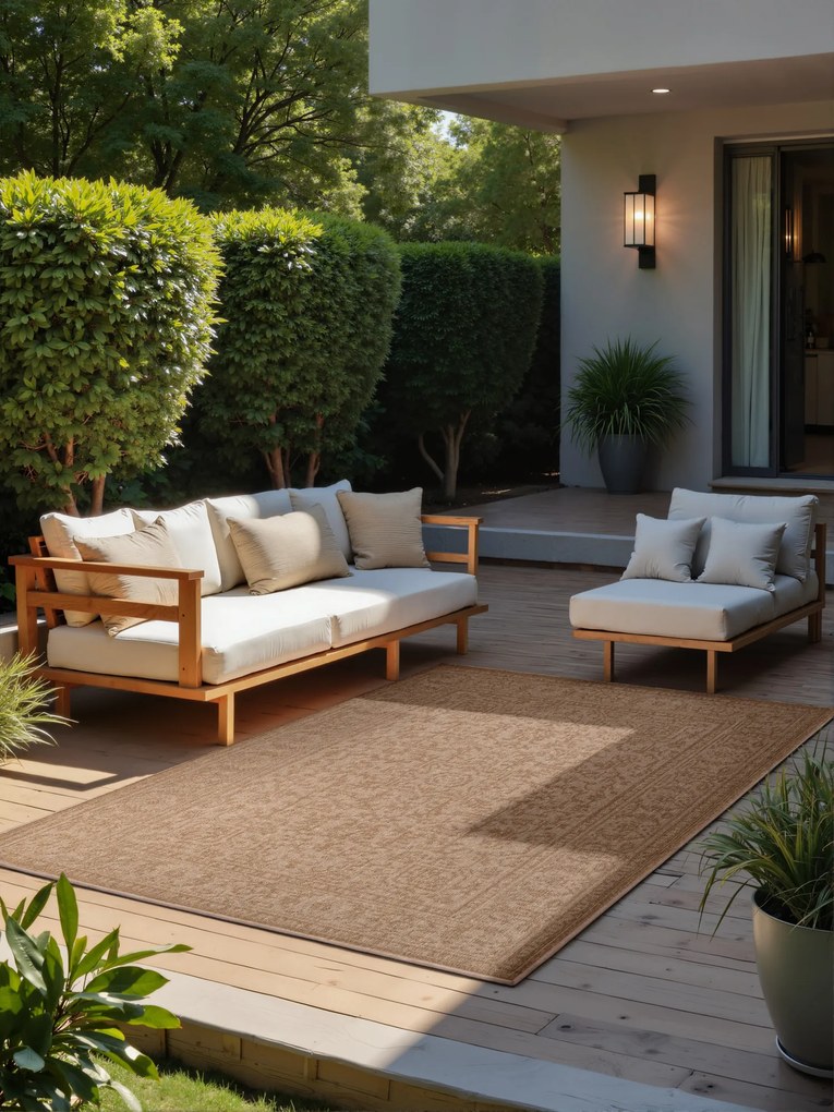 Kusový koberec Duet Kona 106250 Beige/White - na von aj na doma, 120x170, béžová, chodba / predsieň, NORTHRUGS