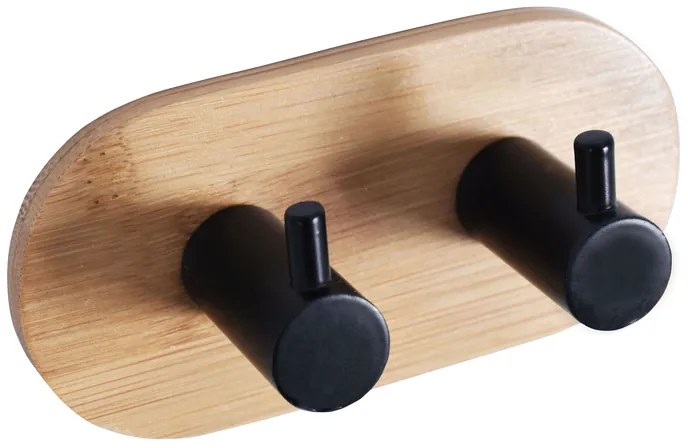 BISK Erga Plain, okrúhly 2-háčik na uteráky, čierna-hnedá, ERG-08042