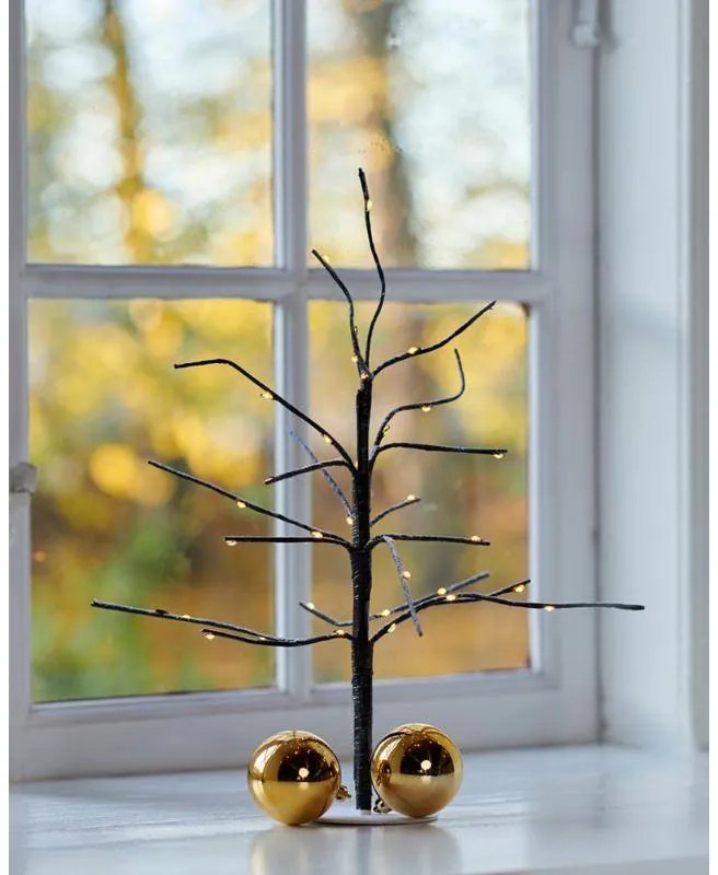 SIRIUS LED svetlo na stromček, hnedé, zasnežené, 35 cm