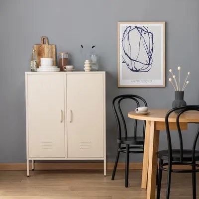 Kovová komoda BLISFUL mandľová béžová