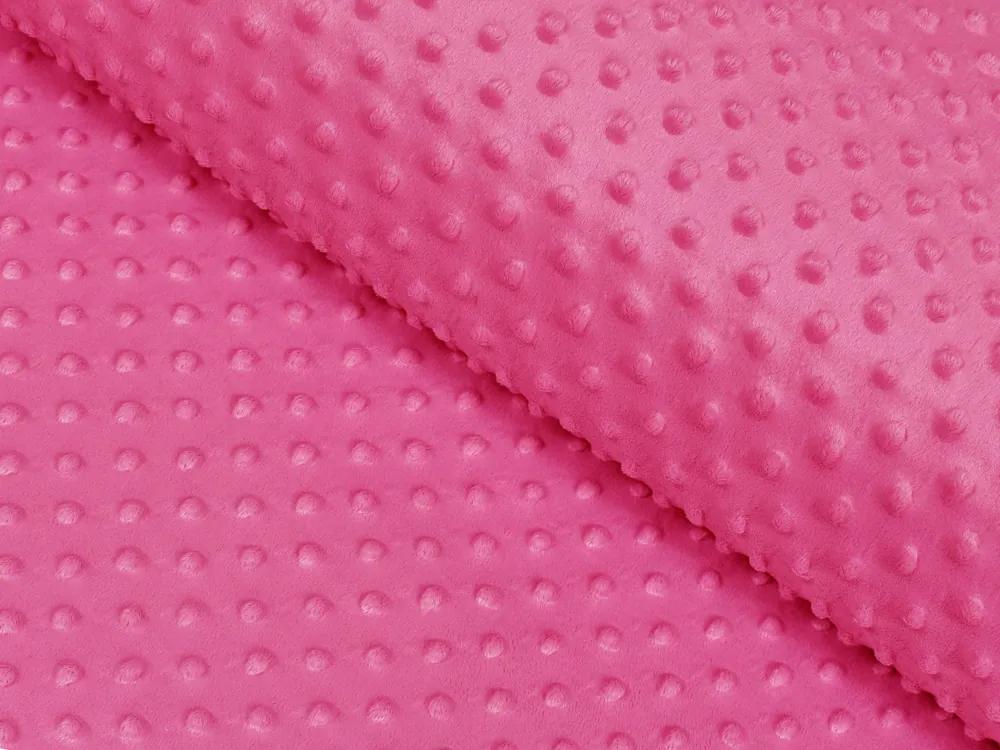 Biante Detské posteľné obliečky do postieľky Minky 3D bodky MKP-020 Ružovo fialové Do postieľky 90x120 a 40x60 cm