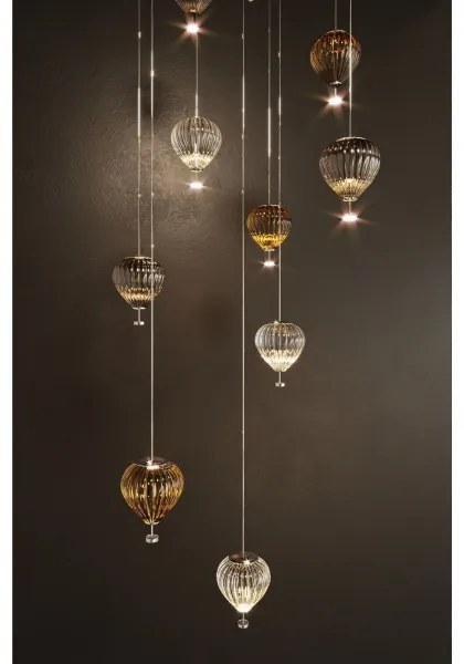 MAXLIGHT P0576 - LED Luster na lanku PALLONCINI 2xLED/3W/230V pr. 12 cm dymová