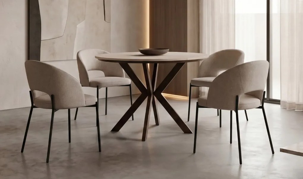 Okrúhly rozkladací jedálensky stôl DEVO PLUS Veľkosť: 90 - 128 cm