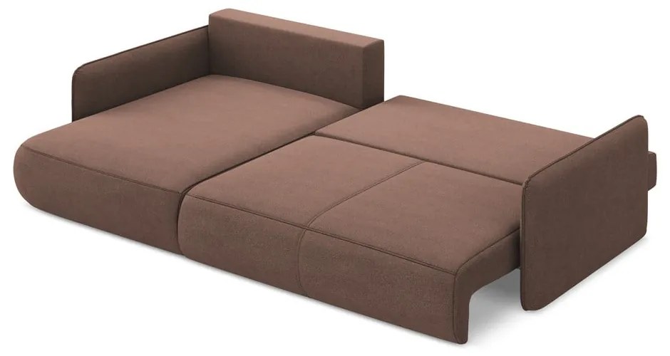 Ružová rozkladacia/s úložným priestorom rohová pohovka (ľavý roh) Nanea – Makamii