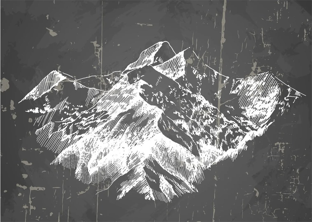 Sklenený obraz - Ilustrácie hôr (70x50 cm)