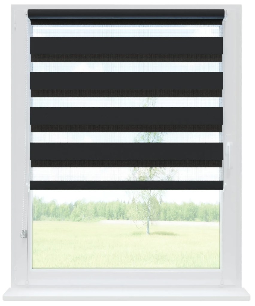 Dekodum Neinvazívna roleta Deň a Noc Soft Čierna Šířka (cm): 57, Dĺžka (cm): 220, Strana a farba mechanizmu: Práva – Biela